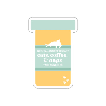 Cats, Coffee, & Naps Sticker