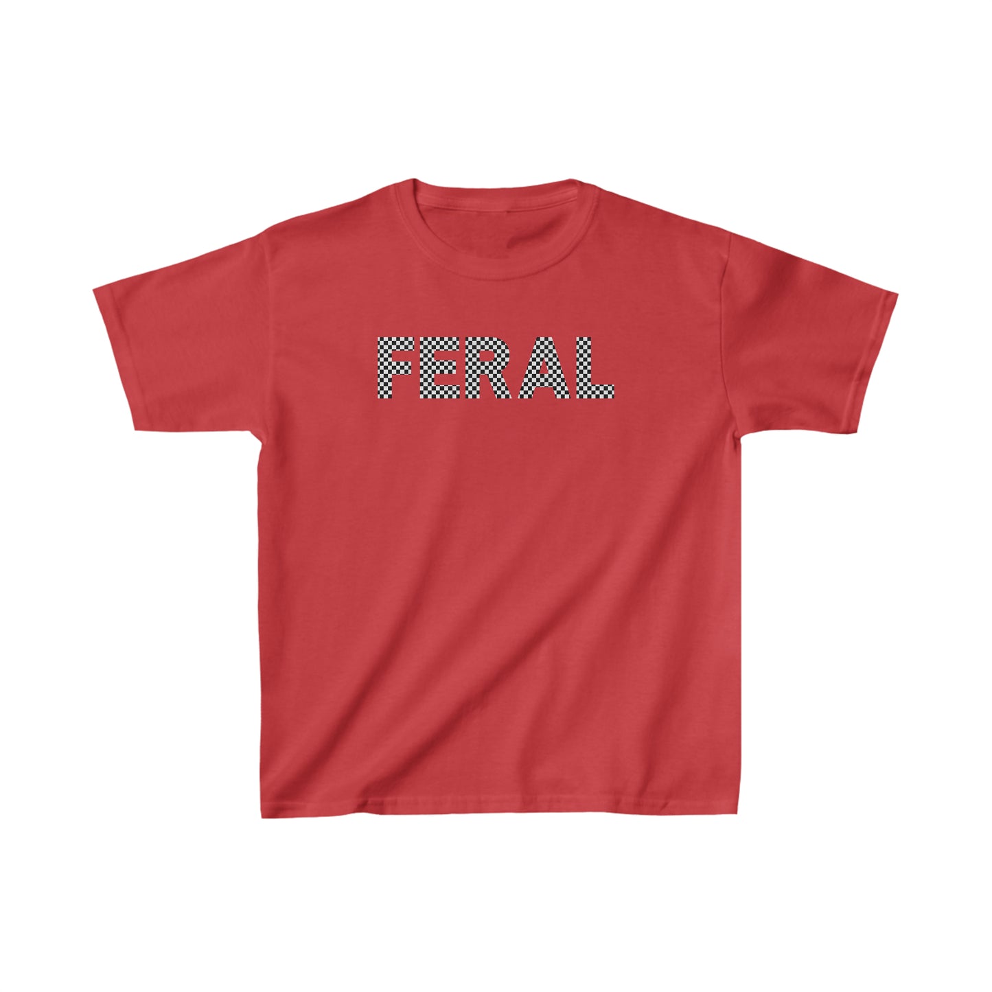 FERAL Checkered Lettering Kids Tee