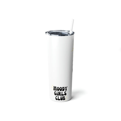 Overstimulated Moms Club Skinny Steel Tumbler with Straw, 20oz